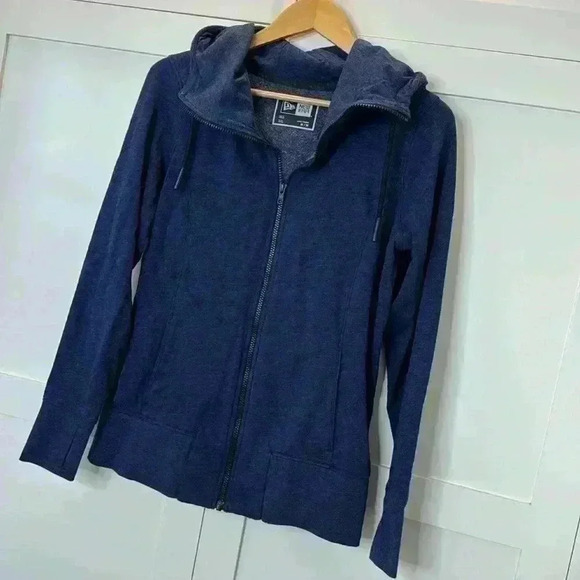 Navy Blue New Era Zip Up Sweatshirt size Medium - Picture 5 of 6